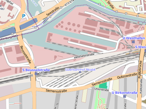 Karte Güterbahnhof Moabit